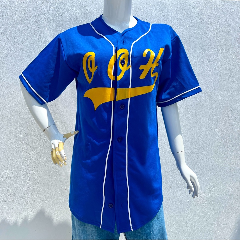 DeLaSoul OOH Cobalt Blue & Yellow Baseball Jersey